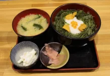 Einige der besten Speisen und Gerichte in Okinawa Mittagessen mit Umi budo in Japan.