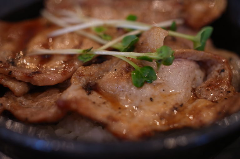 Japanisches Schweinekotelett in der Innenstadt von Osaka