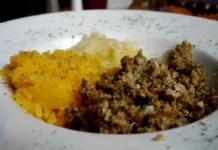 Das beste vegane Haggis in Edinburgh Veganer Haggis in Edinburgh, Schottland.