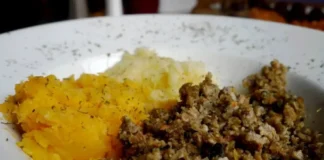 Das beste vegane Haggis in Edinburgh Veganer Haggis in Edinburgh, Schottland.