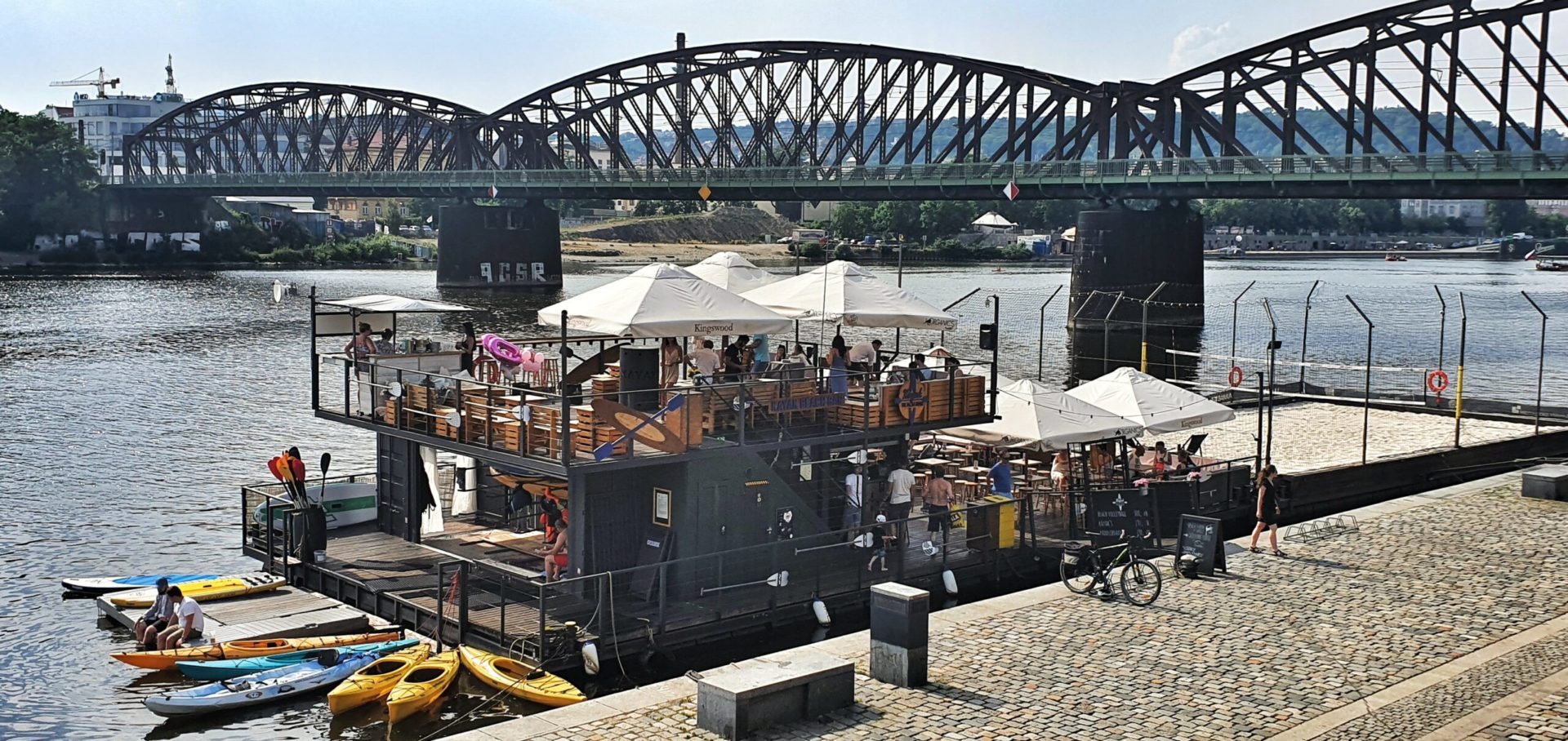 Kayak Beach Bar in Prague, Czech Republic.