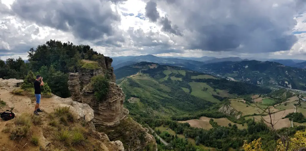 Blick vom Berg Adonis auf dem Pfad der Götter in Italien