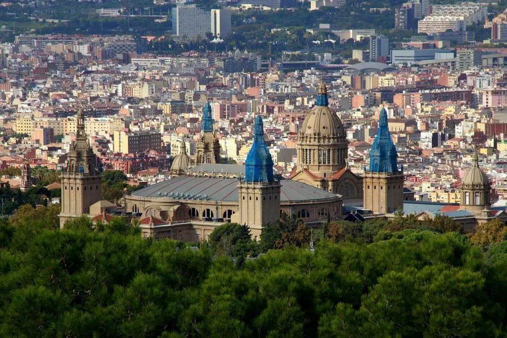 Blick vom Palau Nacional in Barcelona, Spanien.