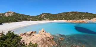 Die besten Strände in Sardinien, Italien Spiaggia del Principe an der Costa Smeralda in Sardinien, Italien.