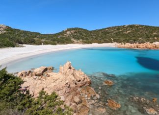 Die besten Strände in Sardinien, Italien Spiaggia del Principe an der Costa Smeralda in Sardinien, Italien.