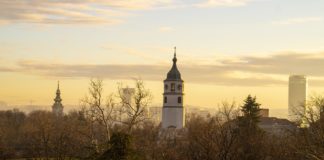 Sehenswertes in Belgrad Dämmerung in Belgrad, Serbien.