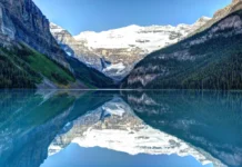 Reisetipps für den Besuch des Banff National Park im Winter Lake Louise im Banff National Park, Kanada.