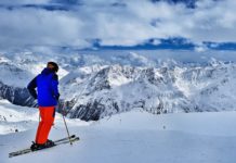 Panorama von Sölden in Österreich.