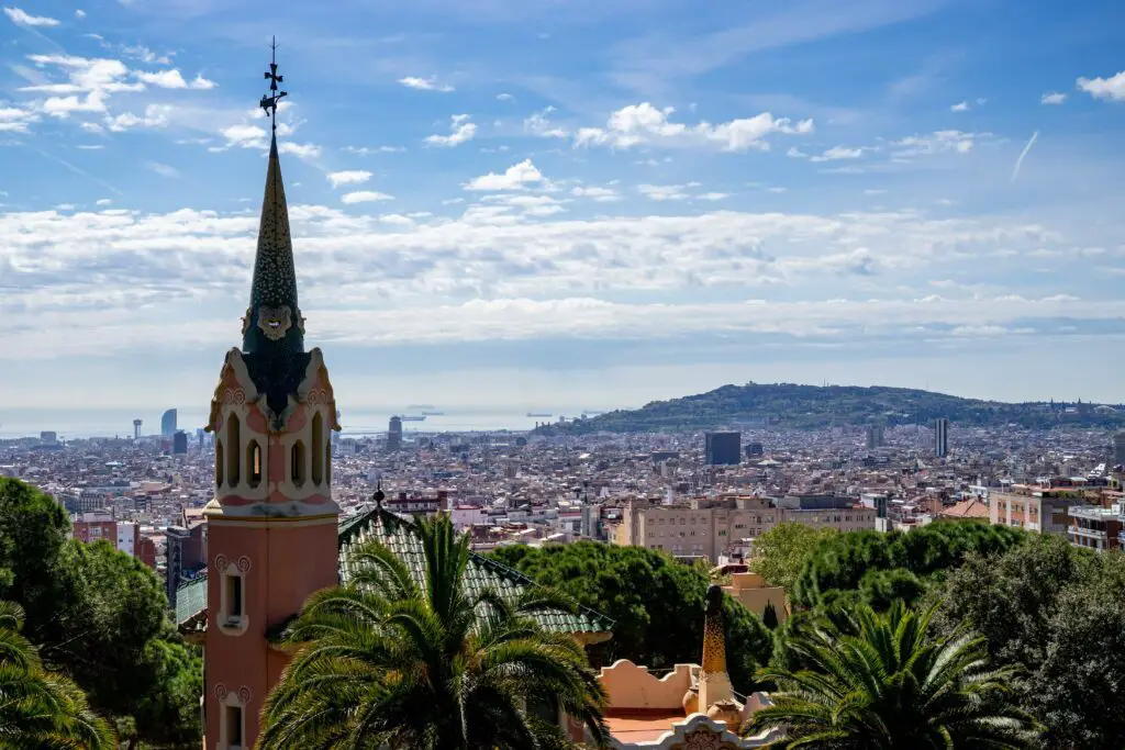 Aussicht vom Park Guell in Barcelona, Spanien.