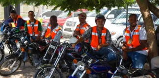 Verkehr in Punta Cana Motoconchos in der Dominikanischen Republik.