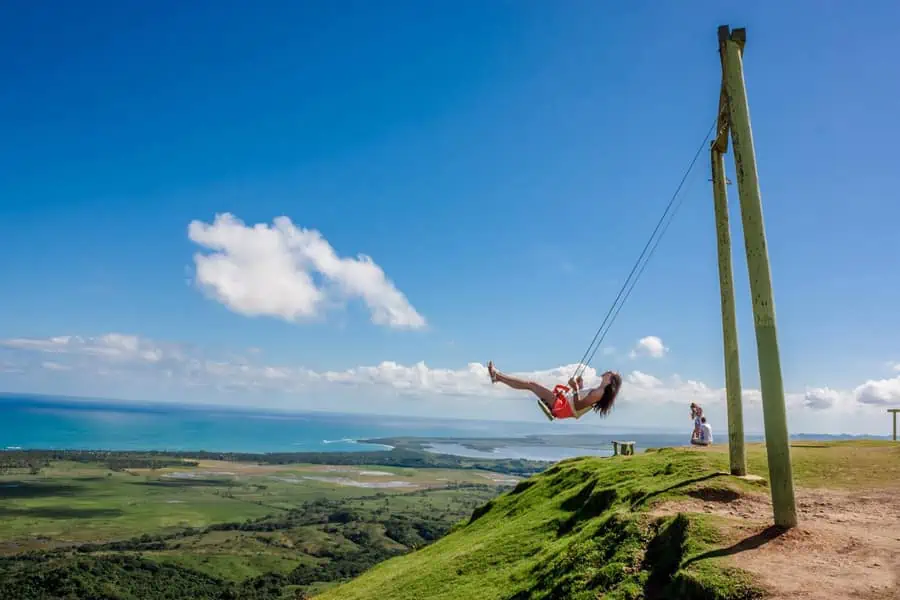 Super Swing auf dem Gipfel des Montana Redonda in der Dominikanischen Republik.