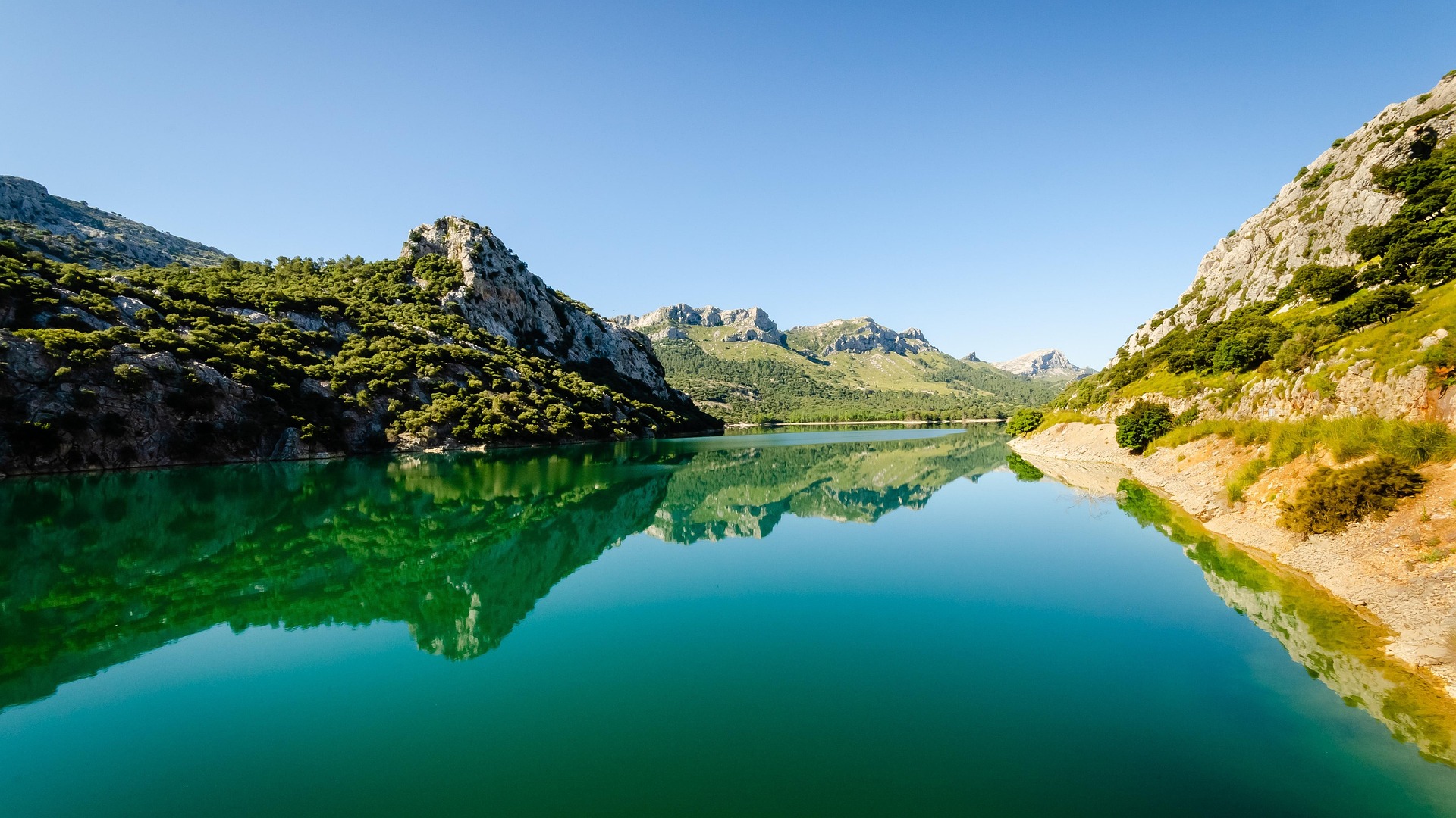 Der Stausee Gorg Blau auf Mallorca, Spanien.