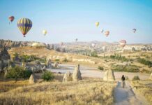 Tagestouren in Kappadokien: So findest du die passende für dich Heißluftballons steigen bei Sonnenaufgang über Kappadokien, Türkei, auf