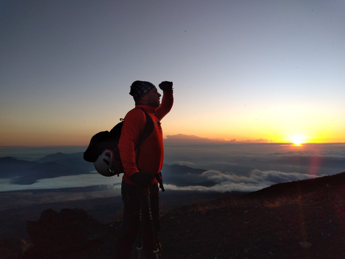 Sonnenaufgangswanderung am Fuji, Japan